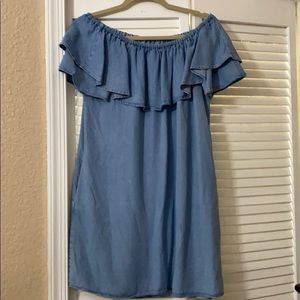 Off the shoulder denim dress